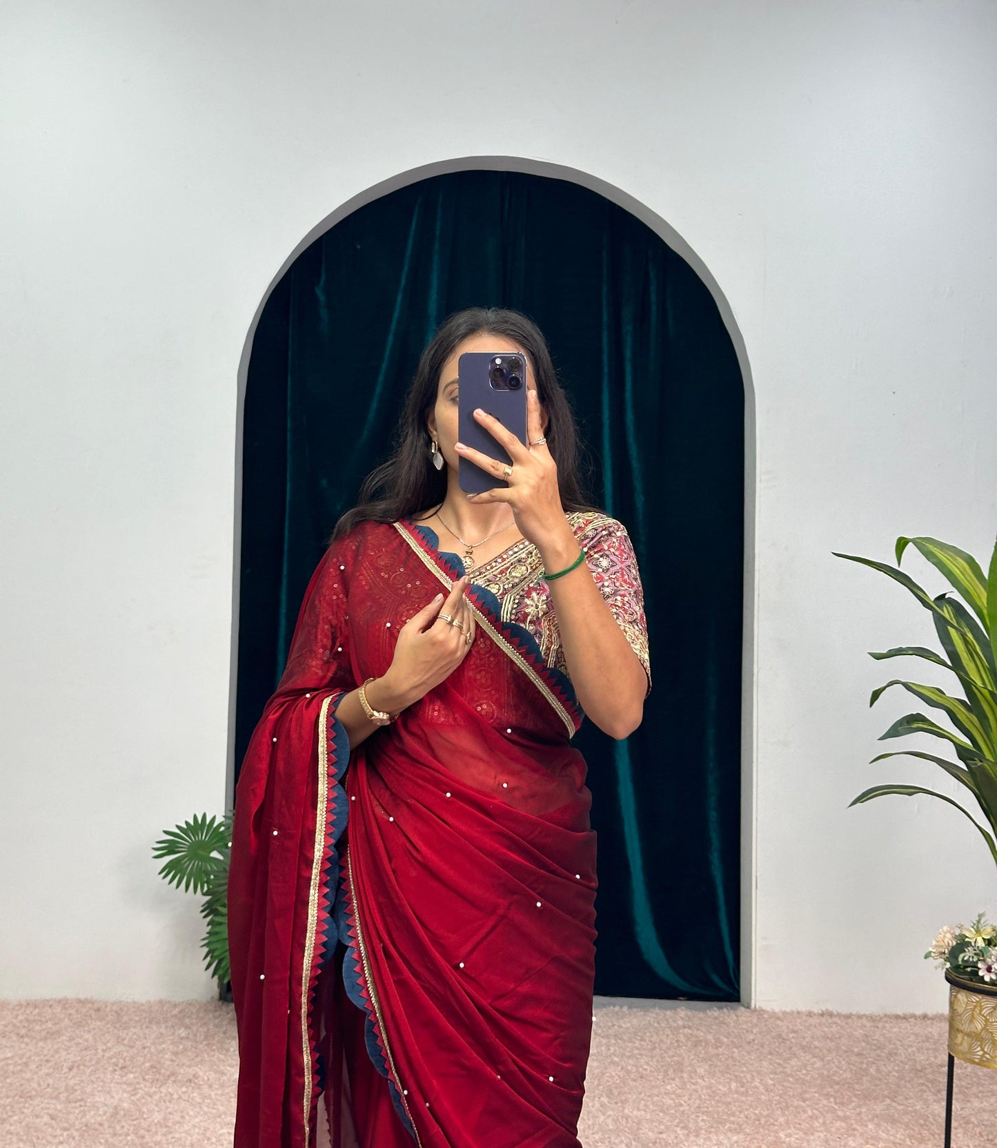 SAREE WITH PEARL