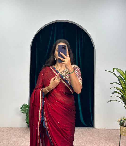 SAREE WITH PEARL