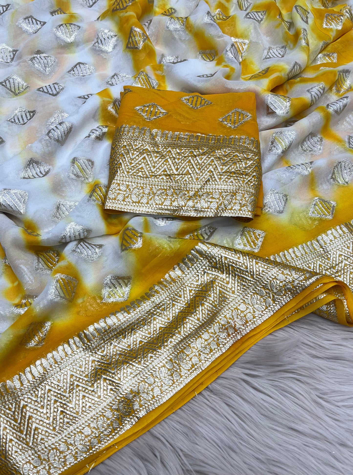 Viscose Georgette Shibori Saree