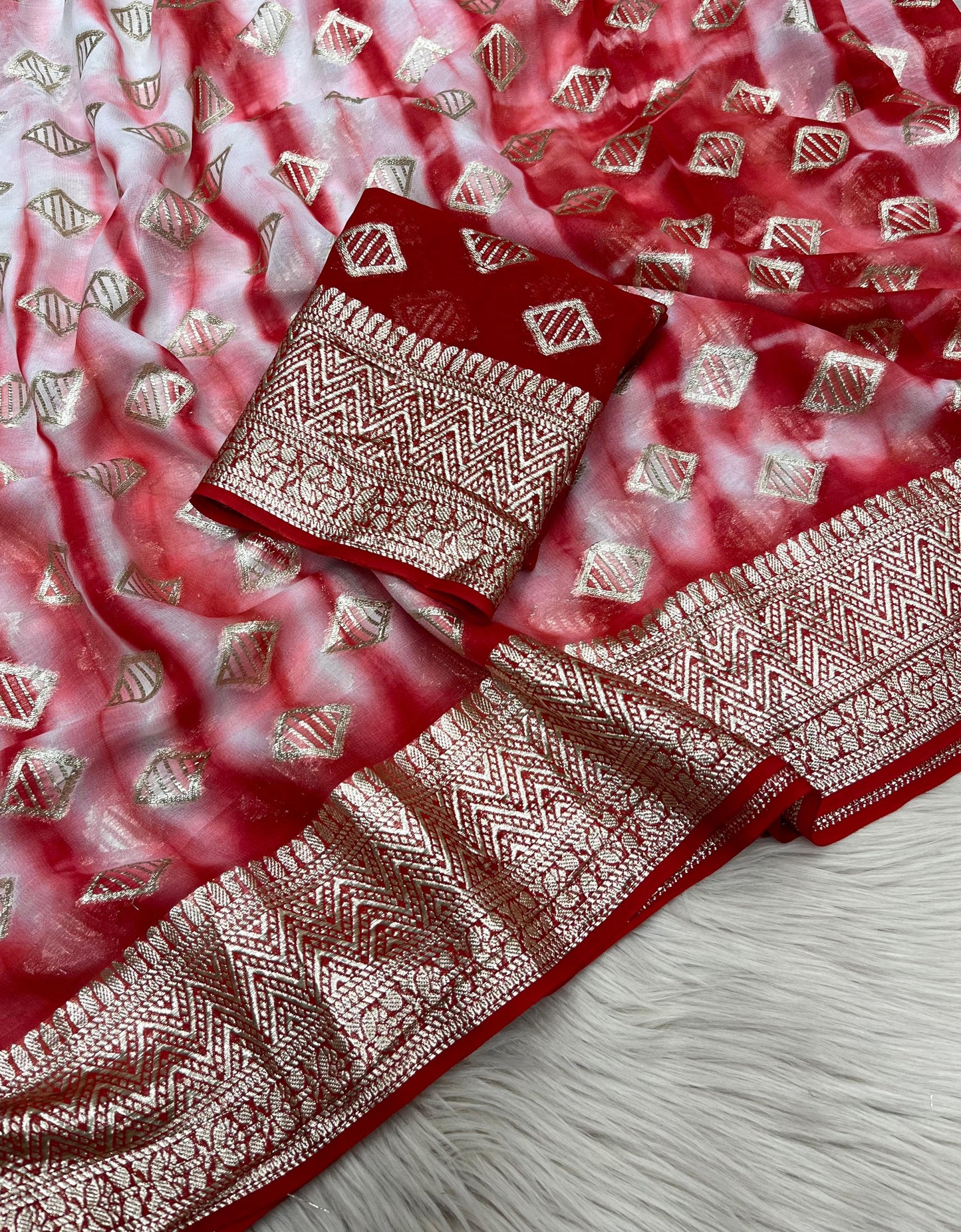 Viscose Georgette Shibori Saree